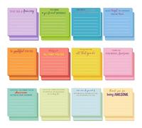 Wonninek Sticky Notes Motivational 24Pads Sticky Notepad Employee Appreciation Gifts Bulk for Teacher Nurse Coworkers Office 7.6 x 7.6cm