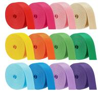 Wonninek Webbing Strap Heavy Duty Polypropylene Webbing 3.8cm Wide 66Yards Mixed Durable Web Strap for Handbag, Indoor&Outdoor Gear, Pet Collars, DIY Projects, Crafts, Sewing(12Rolls)