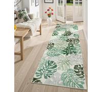 Wonnitar Leaf Washable 2x6 Rug Runner,Tropical Green Bathroom Rugs Runner Kitchen Carpet Runner,Non-Slip Monstera Plant Non-Shedding Low Pile Accent Mat for Hallway Bedroom Closet