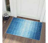 Wonnitar Modern Ombre Small 2x3 Rug for Entryway, Blue Washable Bathroom Soft Throw Mats, Non-Slip Abstract Gradient Area Rug 2x3 Front Door Mat for Indoor Entryway Bedroom Kitchen (Blue, 2'x3')