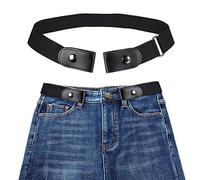 WONOLO Buckle-free Elastic Invisible Belt for Jeans No Bulge No Hassle Genuine Leather with a Buckle Gift