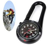 WONOLO Clip on Carabiner Luminous Face FOB Digital Watch for Doctors Nurses Paramedics(Black)