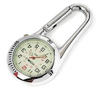 WONOLO Clip on Carabiner Luminous Face FOB Watch Digital for Doctors Nurses Paramedics Chefs Sport Unisex Men Women (Silver)