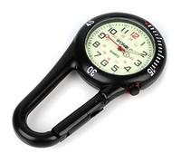 WONOLO Clip on Carabiner Luminous Face FOB Watch Digital for Doctors Nurses Paramedics Chefs Sport Unisex Men Women (Black)