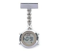 WONOLO Fashion Nurse Fob Watch Large Face Nursing Pendant Pocket Digital Watch (Silver)