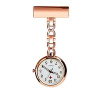 WONOLO Nurse Lapel Pin Fob Watch Nursing Hanging Medical Doctor Pendant Pocket Watch (Rose Gold)