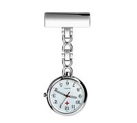 WONOLO Nurse Lapel Pin Fob Watch Nursing Hanging Medical Doctor Pendant Pocket Watch (Silver)