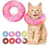 WONONE Cat Cone Collar Soft, Cute Cat Donut Collar After Surgery, Adjustable Kitten Recovery Cones to Stop Licking, Lightweight Neck Elizabethan Collars for Cats Kittens (Pink, Small)