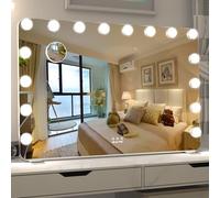 WONSTART Hollywood Makeup Mirror with Lights, 91x61cm Vanity Mirror with lights, Light Up Table Mirrors with 3 color light Settings Silver