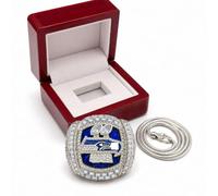 Wonsunte 2026 Seahawks Championship Ring Replica with Box and Chain