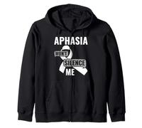 Won't Silence Me - Aphasia Awareness Communication Disorder Zip Hoodie