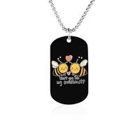 Won't You Bee My Sweetheart Dog Tag Necklace Stainless Steel Plated Pendant Memorial Jewelry Gift for Men Women
