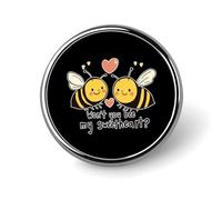 Won't You Bee My Sweetheart Metal Round Badge Pattern Printed Button Badge Personalized Circle Badges 1"