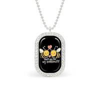 Won't You Bee My Sweetheart Pendant Necklace Fashion Jewelry Square Pendant with White Drill Border One Size