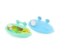 Wontee Bird Bath Box with Mirror Portable Parrot Hanging Bathroom Bathing Tub for Small Birds Cleaning Supplies (Blue(A)+Green)