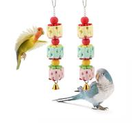Wontee Bird Chewing Toys Bird Beak Grinding Stone Parakeet Treats for Budgies Cockatiels Conures Quaker Senegal Parrot (Medium: 9.8")