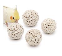 Wontee Bird Toys Sola Balls 2.4" Parrot Foraging Toys Soft Sola Atta Ball Parrot Chew Shred Toy for Cockatiels Conures Parakeets Budgies Senegal (6)