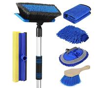 Wontolf 62'' Car Wash Brush with Long Handle, Scratch-Free Soft Bristles Sturdy Car Wash Mop, Complete Cleaning Brush Kit Wash Mitt Towel Windshield Squeegee Wheel Tire Brush for Car Truck RV