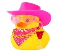 wonuu Drunker Rubber Ducks, Car Dashboard Cowboy Rubber Ducky Decorations for Cute Car Ornament Duck with Hat, Glasses, Necklace, Scarf (Cocktail)