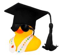 wonuu Graduation Rubber Duck, Car Dashboard Ornament Party Decoration Graduation Gifts for Her & Him, High School Seniors Phd Masters Degree College Funny Grad Gift for Women & Men, Black