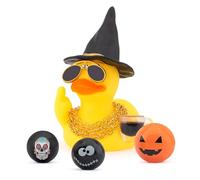 wonuu Halloween Rubber Duck Witch Duck Car Decorations Halloween Accessories Witch Hat Coffee Cup