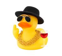 wonuu Rubber Duck Car Ornament Funny Office Gifts Cool Car Accessories Decorations Quirky Decor Wine Glass, Mid-Finger