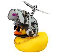 wonuu Rubber Duck Car Ornaments Yellow Duck Car Dashboard Decorations with Propeller Helmet