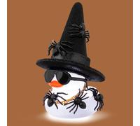 wonuu Spider Rubber Duck with Light for Halloween Decoration Car Ornament Home Decor Mini Transparent Glowing Ducky with Sunglasses Necklace, Assemble Needed, White Light Black