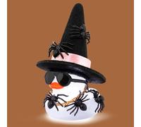 wonuu Spider Rubber Duck with Light for Halloween Decoration Car Ornament Home Decor Mini Transparent Glowing Ducky with Sunglasses Necklace, Assemble Needed, White Light Pink
