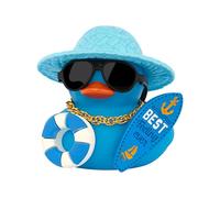 wonuu Summer Beachy Vacation Duckies, Tropical Paradise Rubber Duck Beach Surfing Ocean Voyage Rubber Ducks (Blue, Surf Board, Lifebuoy)