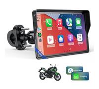 WonVon 5 Inch Motorcycle Carplay GPS Navigation System with Apple Carplay and Android Auto Portable Screen with Dual Bluetooth, Navigation, Siri, Google Assistant（Not Inchluded TPMS）