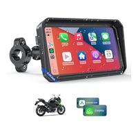WonVon 7 Inch CarPlay Motorcycle GPS Navigation System with Apple CarPlay and Android Auto Portable Screen with Dual Bluetooth, Navigation, Siri, Google Assistant