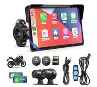 WonVon Motorcycle Carplay GPS Navigation System with Apple Carplay and Android Auto Portable Screen with Dual Bluetooth, Navigation, Siri, Google Assistant (7 Inch Pro)