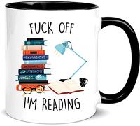 wonwhew Funny Mug for Book lover, Off I’m Reading, 11oz Ceramic Coffee Mug/Tea Cup