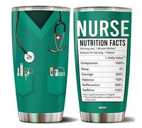 WONWIX Nurse Tumbler Cup Nutritional Facts Coffee Mug Gift 20oz Travel Mugs Drinking Cups Birthday Christmas Appreciation Week Nursing School Graduation Gifts for Nurses Practitioners
