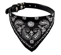 WOO LANDO Dog & Cat Collar with Bandana Cloth, Black, Size S: 20-26 cm Neck Circumference