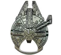 WOO LANDO Han Solo's Millennium Falcon Bottle Opener in Spaceship Look, Stainless Steel Look, 60 x 45 mm, Funny Gift for Star Wars Fans