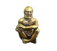 WOO MANTO Buddha Statue 4 cm Miniature - Vintage Sitting Zen/Chan Master Dharma Brass Figure, Buddhist Monk Brass Meditation Decoration, Buddhist Wisdom Figure, Feng Shui Ornament Desk