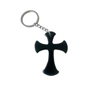WOO MANTO Cross Keyring Resin Classic Design Durable Lightweight, black, 6 cm