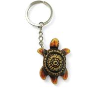 WOO MANTO Hawaii Tortoise Keyring Made of Resin with Stainless Steel Keyring - Hawaiian Classic Design