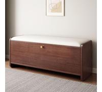 Woo Shoe Storage Bench with 2 Drawers Solid Wood e Upholstered Seat Modernfor Entryway Bedroom and Hallway Fur