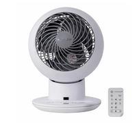 Woo Zoo Globe Air Circulator Table Fan, 30㎡, 5 Speeds, Remote Control, Silent, Quiet, Multidirection Oscillation, For Bedroom, Living Room, Air Circulator, Small, Cooling, Powerful, PCF-SC15T (White)