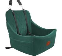 Wooaidagg Dog Booster Car Seat for Medium Sized Dog,Pet Travel Car Bed with Seat Belt Channle,Fully Detachable and Washable Car Dog Seat with Adjustable Straps,Easy to Install (Green, Medium)