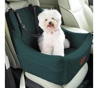 Wooaidagg Dog Booster Car Seat for Medium Sized Dog,Pet Travel Bed with Seat Belt Channle,Fully Detachable and Washable Pet Bed on the Road with Adjustable Straps,Easy to Install (Green, Medium)
