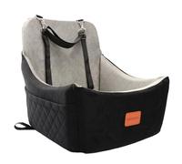 WOOAIDAGG Dog Car Seat for Medium Sized Dog,Pet Car Bed with Seat Belt Channel,Fully Detachable and Washable Pet Travel Seat with Adjustable Straps,3 Straps Easy to Install (Black/Grey)