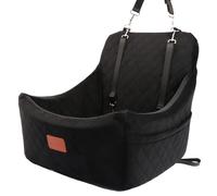 WOOAIDAGG Dog Car Seat for Medium Sized Dog,Pet Travel Car Bed with Seat Belt Channel,Fully Detachable and Washable Car Dog Seat with Adjustable Straps,3 Straps Easy to Install (Black)