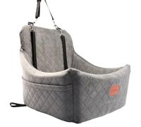 WOOAIDAGG Dog Car Seat for Medium Sized Dog,Pet Travel Car Bed with Seat Belt Channel,Fully Detachable and Washable Car Dog Seat with Adjustable Straps,3 Straps Easy to Install (Grey)