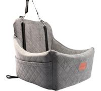 WOOAIDAGG Dog Car Seat for Medium Sized Dog,Pet Travel Car Bed with Seat Belt Channel,Fully Detachable and Washable Car Dog Seat with Adjustable Straps,3 Straps Easy to Install (Grey)