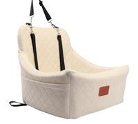 WOOAIDAGG Dog Car Seat for Medium Sized Dog,Pet Travel Car Bed with Seat Belt Channel,Fully Detachable and Washable Car Dog Seat with Adjustable Straps,3 Straps Easy to Install (Beige)