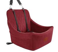 Wooaidagg Dog Booster Car Seat for Medium Sized Dog,Pet Travel Car Bed with Seat Belt Channle,Fully Detachable and Washable Car Dog Seat with Adjustable Straps,Easy to Install (Red, Medium)